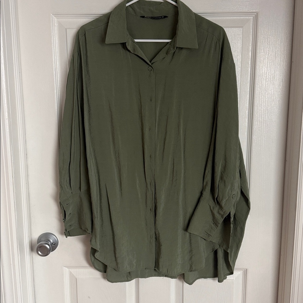 Zara Green Collared Shirt